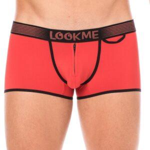 Mini-Pants rouge échancré avec zip
