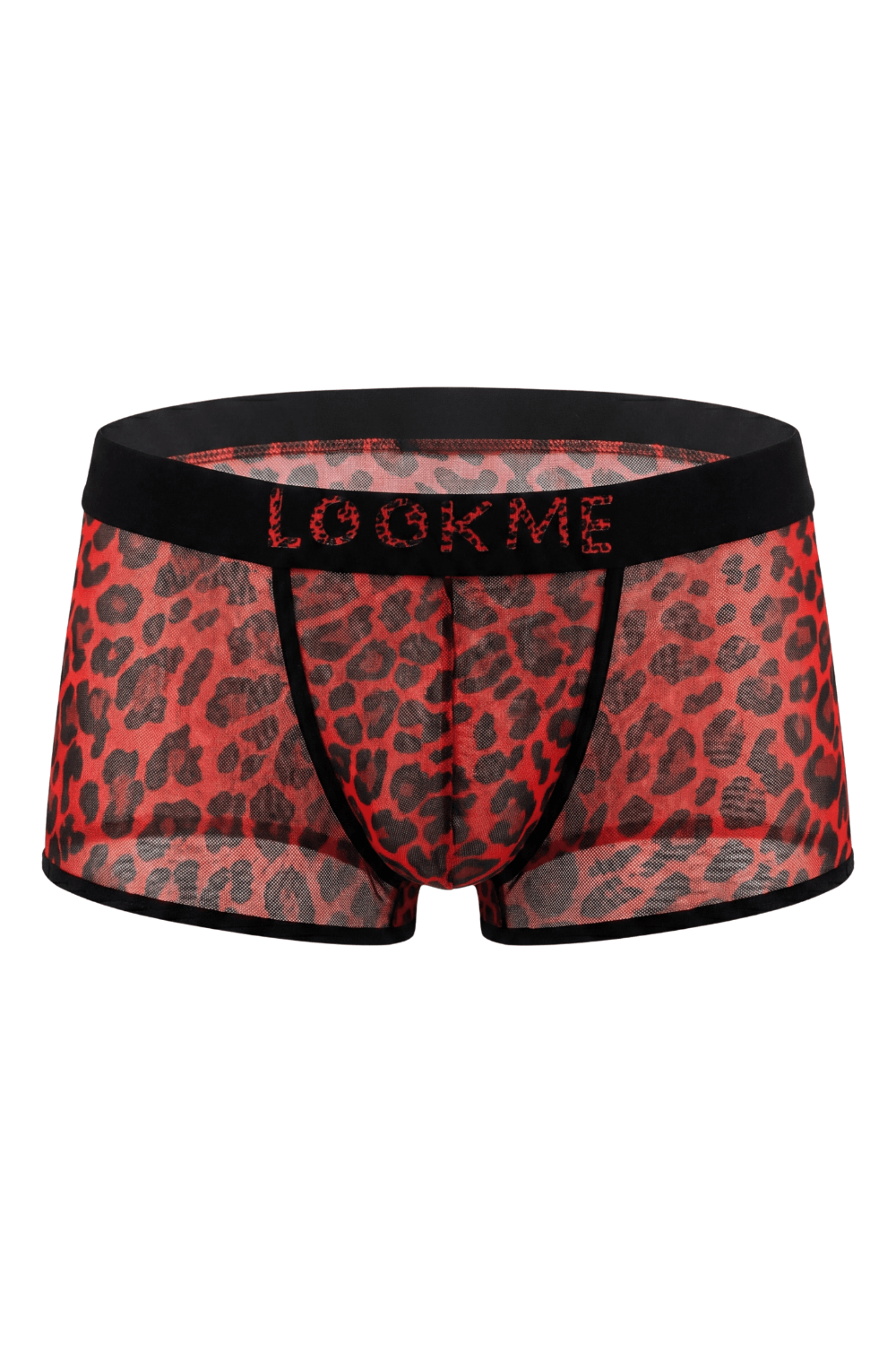 Boxer en résille imprimé léopard rouge – Image 3