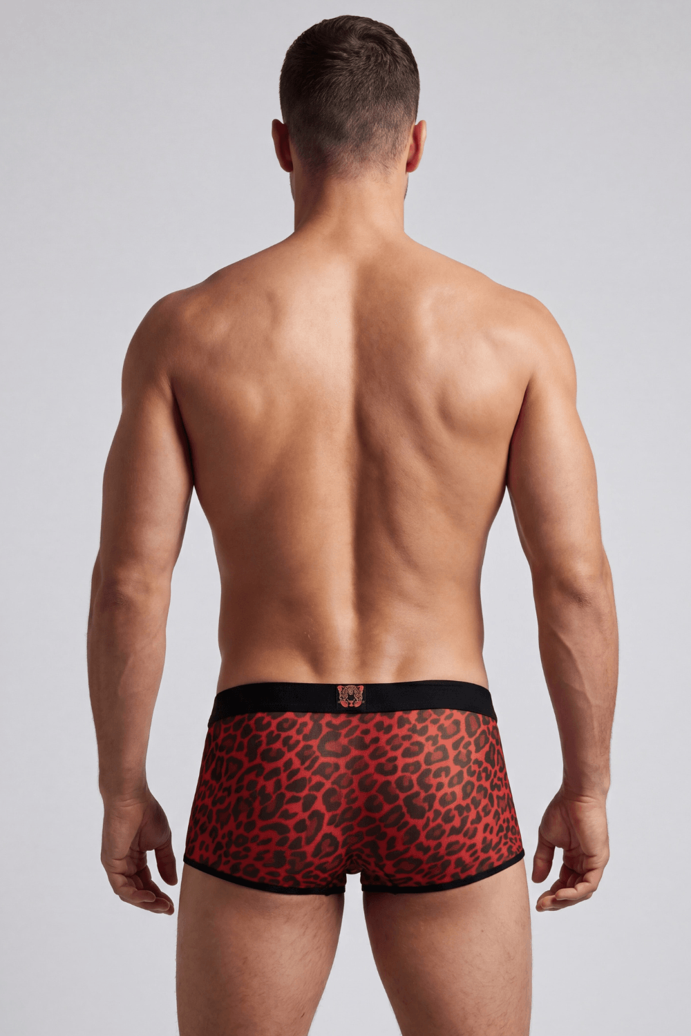 Boxer en résille imprimé léopard rouge – Image 5