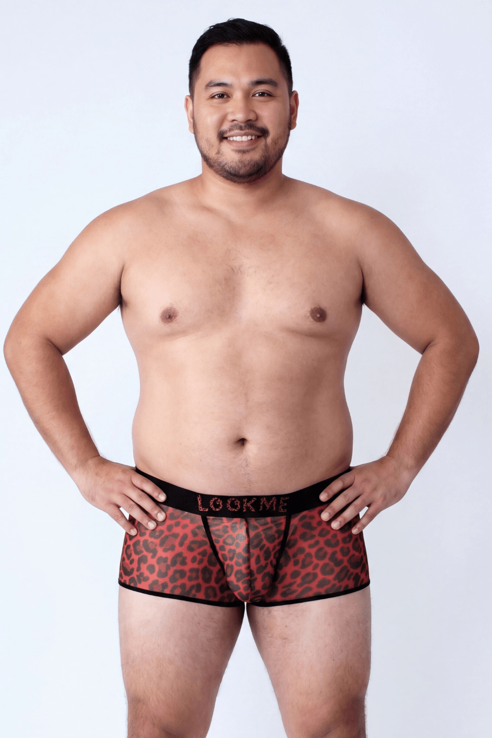 Boxer en résille imprimé léopard rouge – Image 6