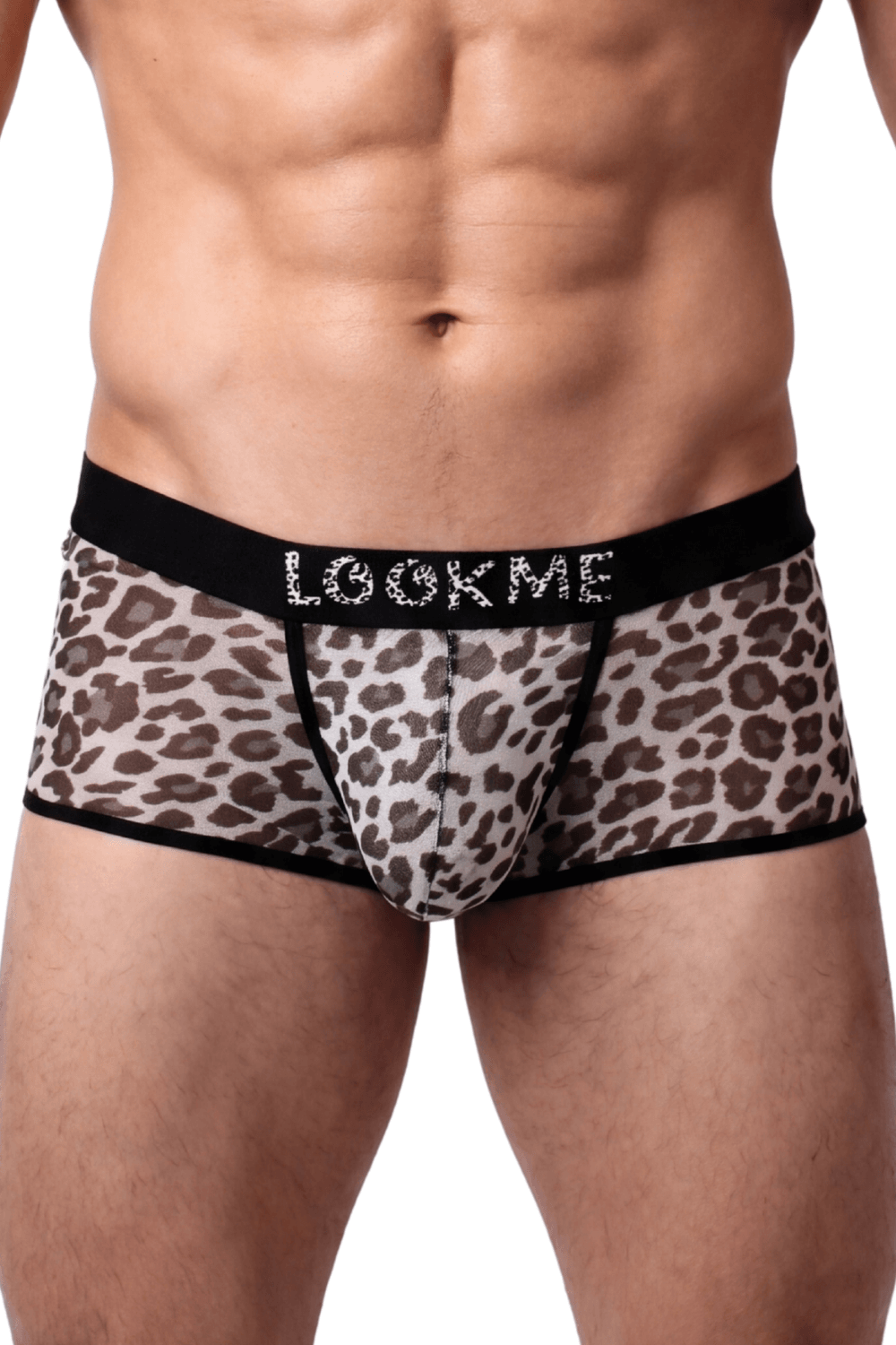 Boxer en résille imprimé léopard gris – Image 2