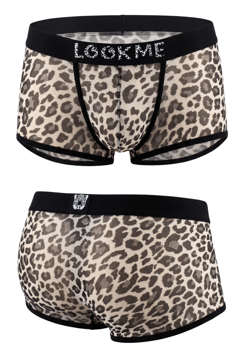 Boxer en résille imprimé léopard gris – Image 3