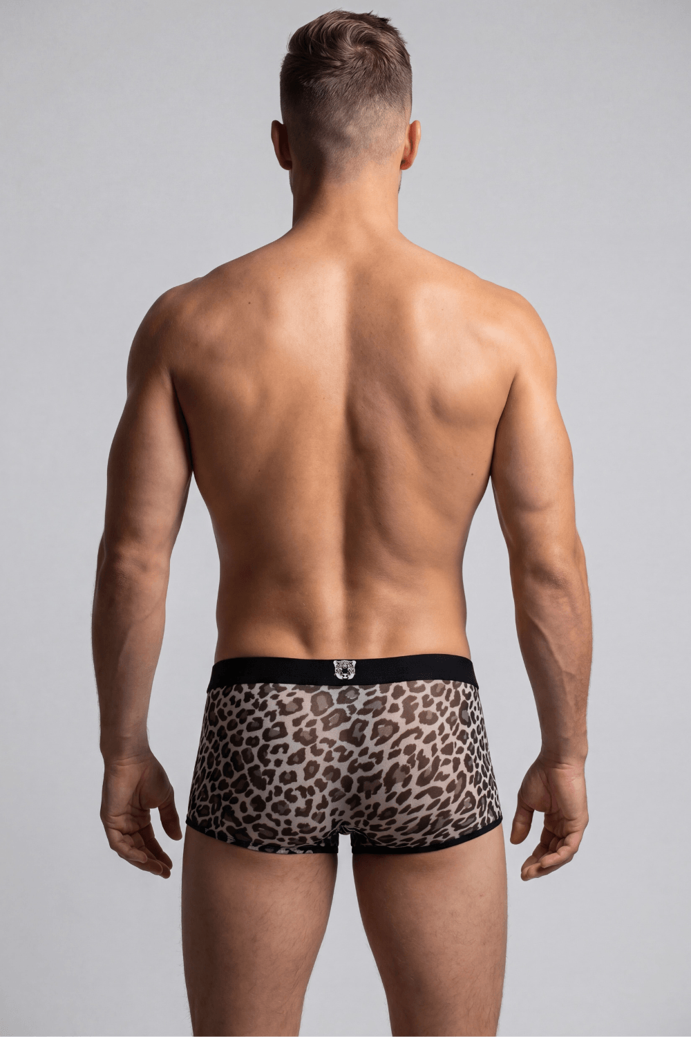 Boxer en résille imprimé léopard gris – Image 5