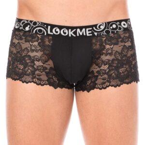 Boxer noir en dentelle délicate