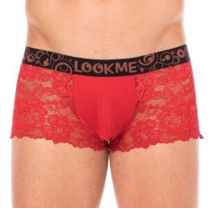 Boxer rouge en dentelle délicate