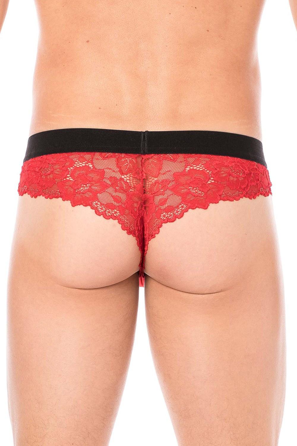 String rouge en dentelle délicate – Image 3