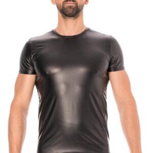 T-shirt simili cuir noir
