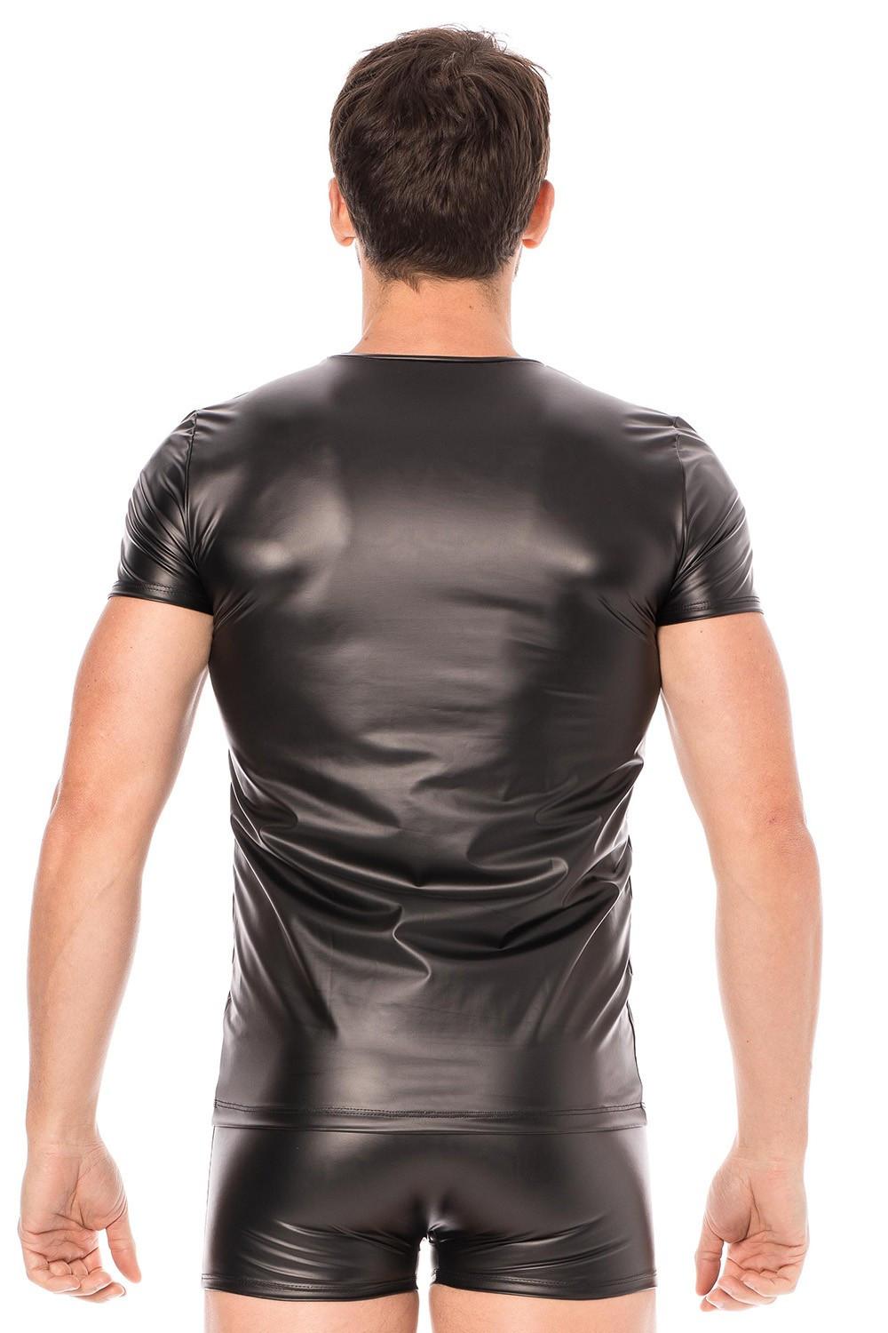 T-shirt simili cuir noir – Image 3