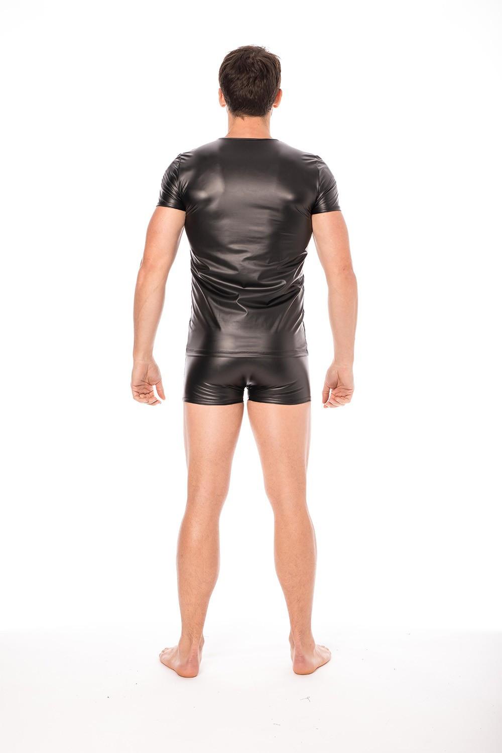 T-shirt simili cuir noir – Image 6