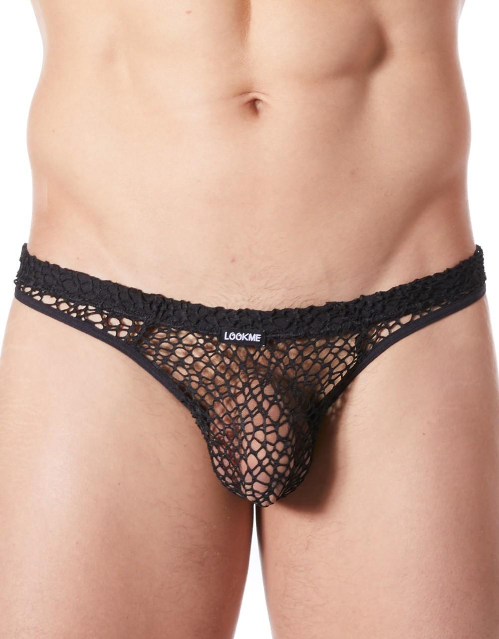 String noir sexy filet irrégulier fétichiste – Image 2