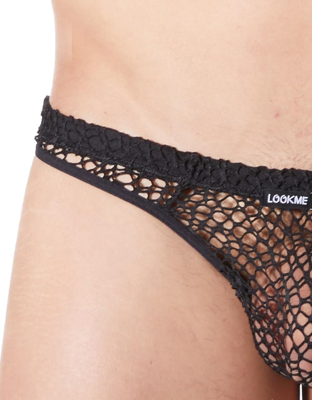String noir sexy filet irrégulier fétichiste – Image 4