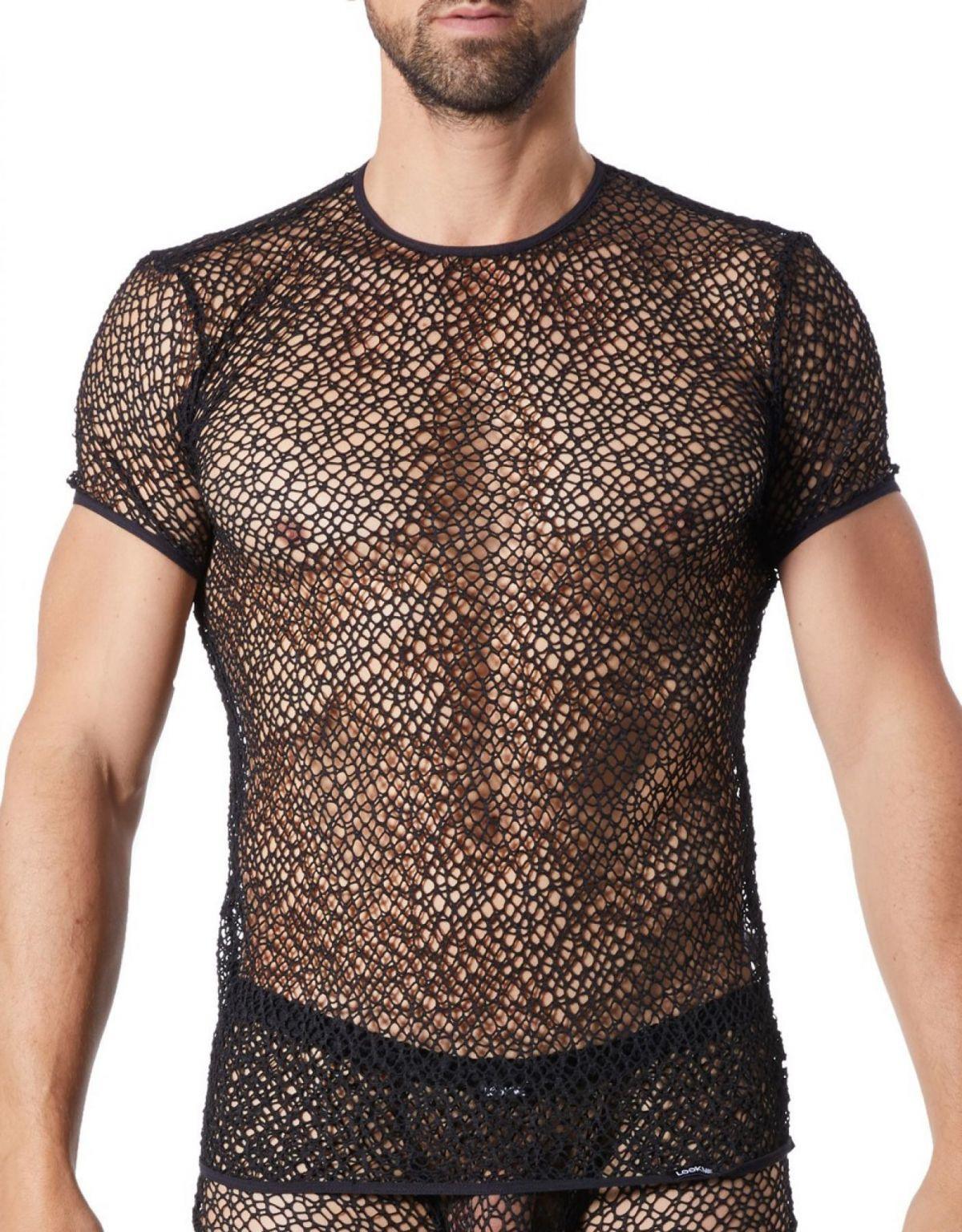 T-shirt noir sexy filet irrégulier fétichiste – Image 8