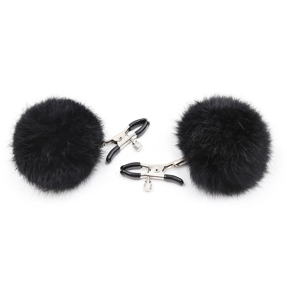Pinces à seins avec pompoms noires – Image 3