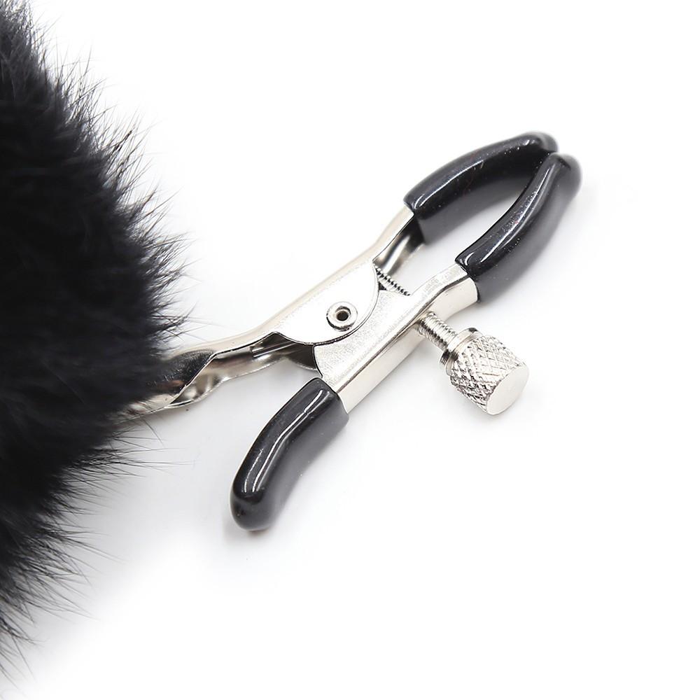 Pinces à seins avec pompoms noires – Image 4