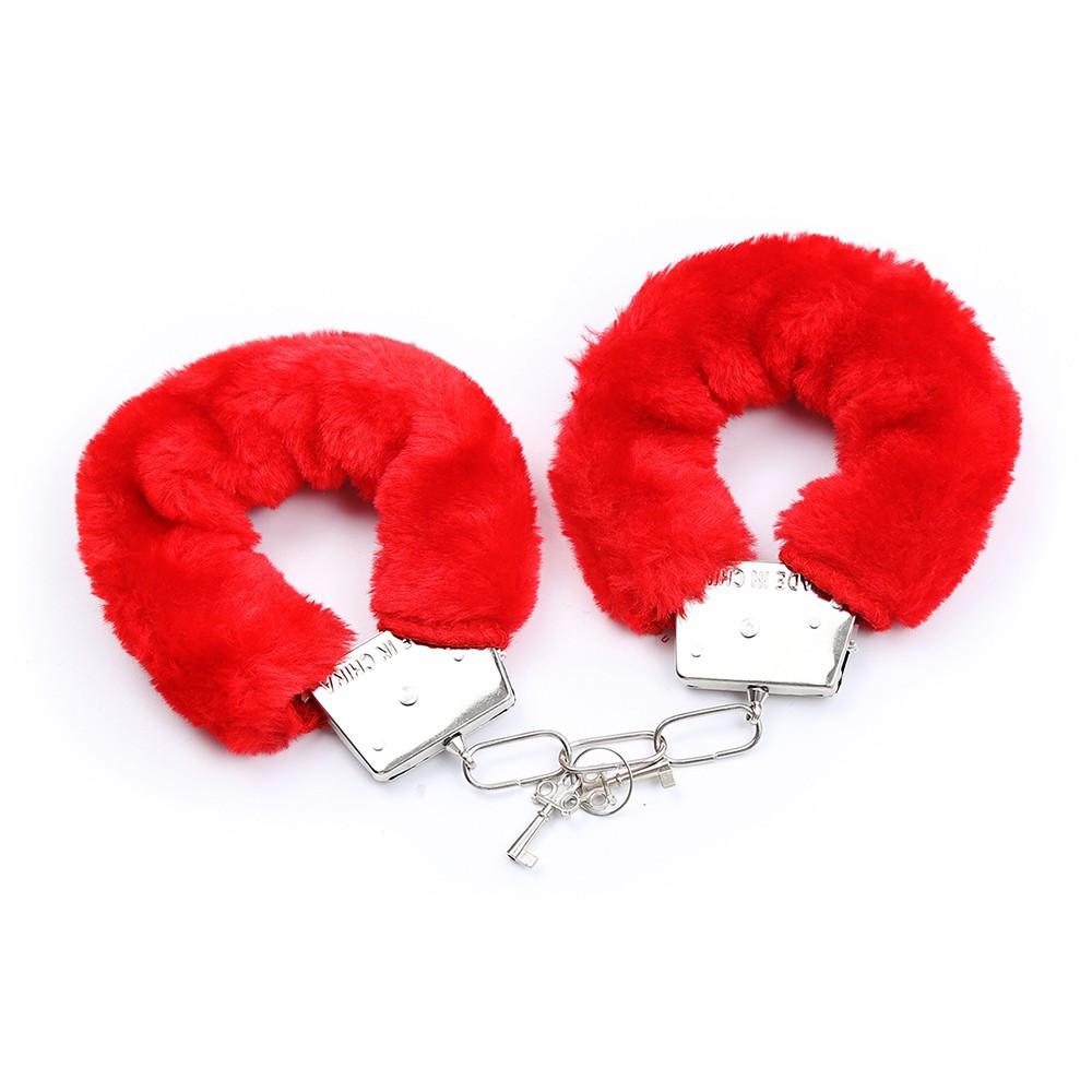 Kit coquin 4 pièces : Menottes, 2 plumes et masque rouge – Image 5