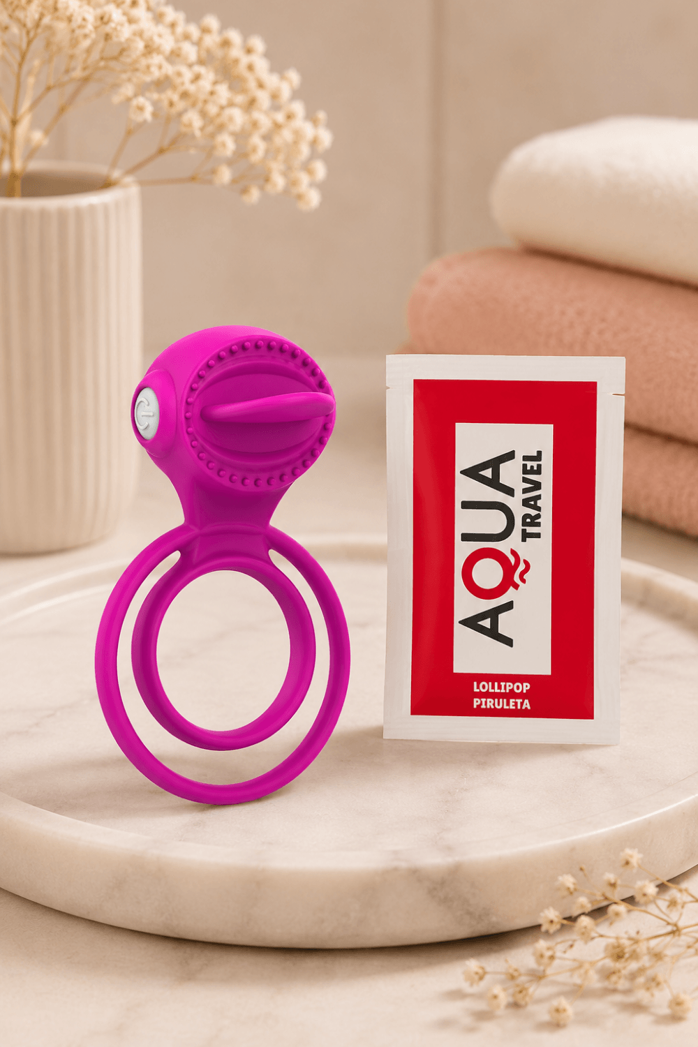Anneau vibrant 1 seul mode de vibration très extensible rose Pocket Pleasure 1 dosette de lubrifiant – Image 6