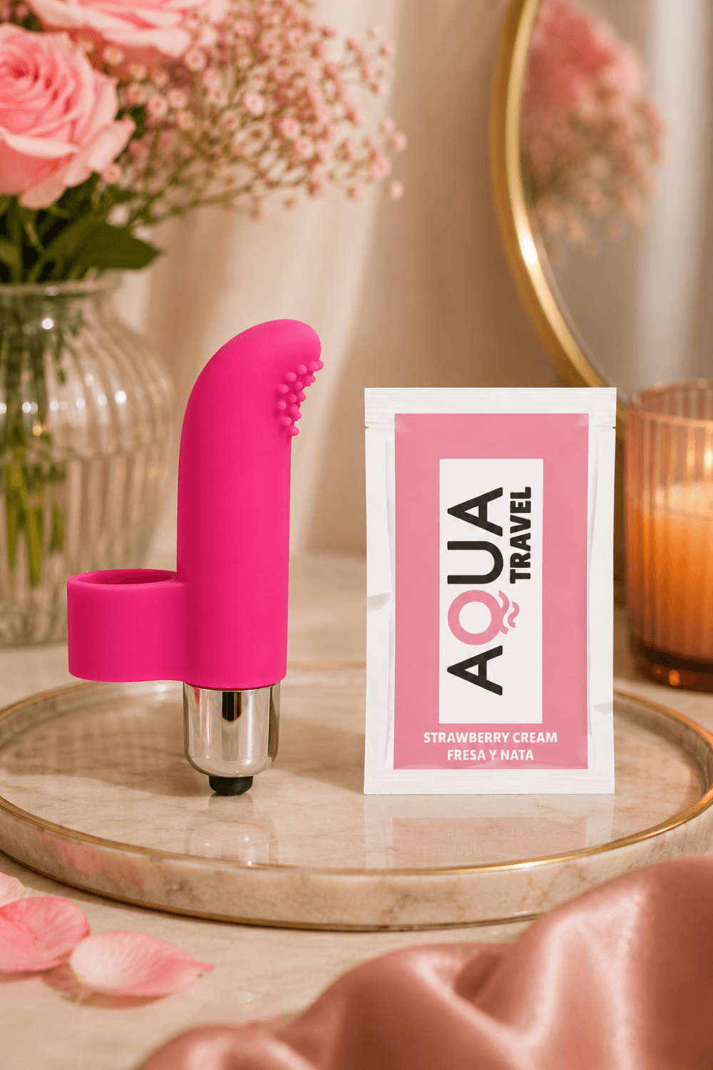 Doigt Chinois Vibrant Picots Rose 1 dosette de lubrifiant — Pocket Pleasure – Image 6