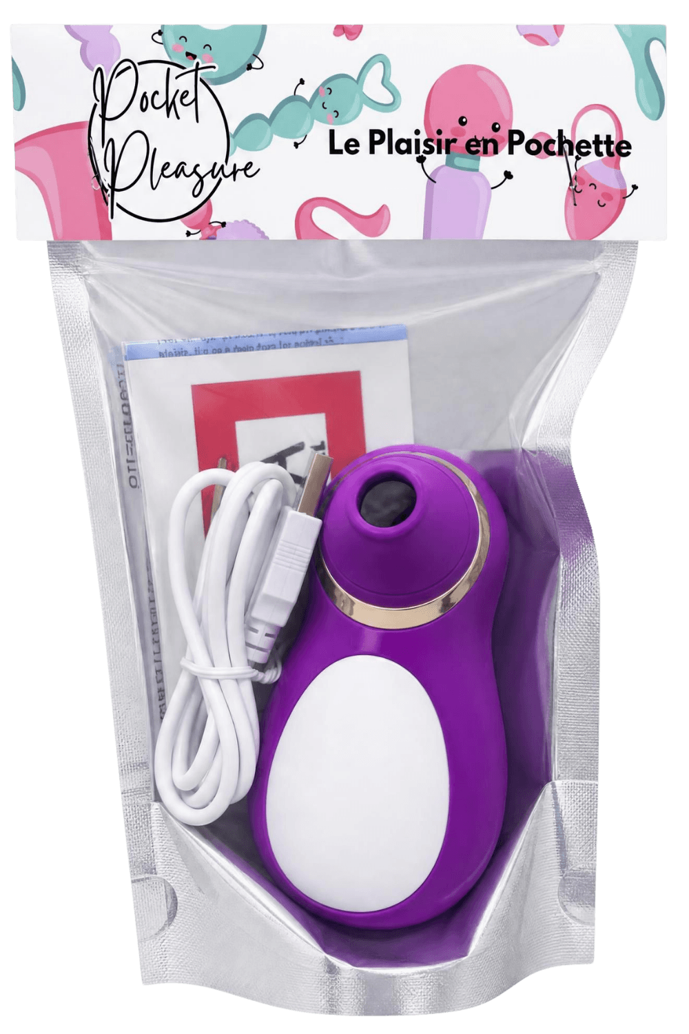 Stimulateur Clitoridien Pingouin à Langue Fuchsia 1 dosette de lubrifiant — Pocket Pleasure – Image 3