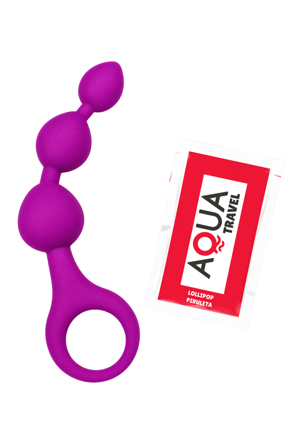 Chapelet Anal 3 Boules Fuchsia Silicone 1 dosette de lubrifiant — Pocket Pleasure – Image 4