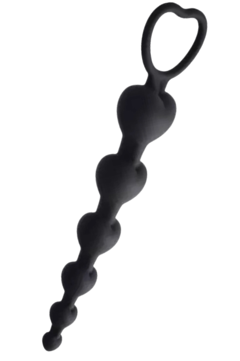 Chapelet Anal Cœur Silicone Noir 1 dosette de lubrifiant — Pocket Pleasure