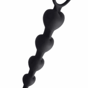 Chapelet Anal Cœur Silicone Noir 1 dosette de lubrifiant — Pocket Pleasure