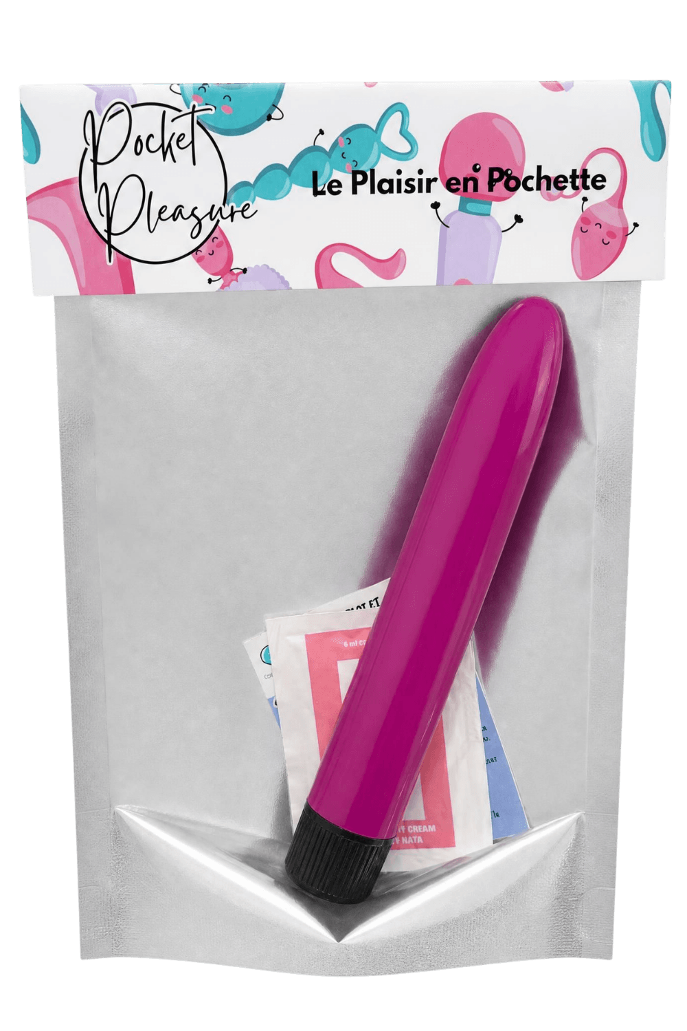 Vibromasseur Classique Violet 1 dosette de lubrifiant — Pocket Pleasure – Image 3