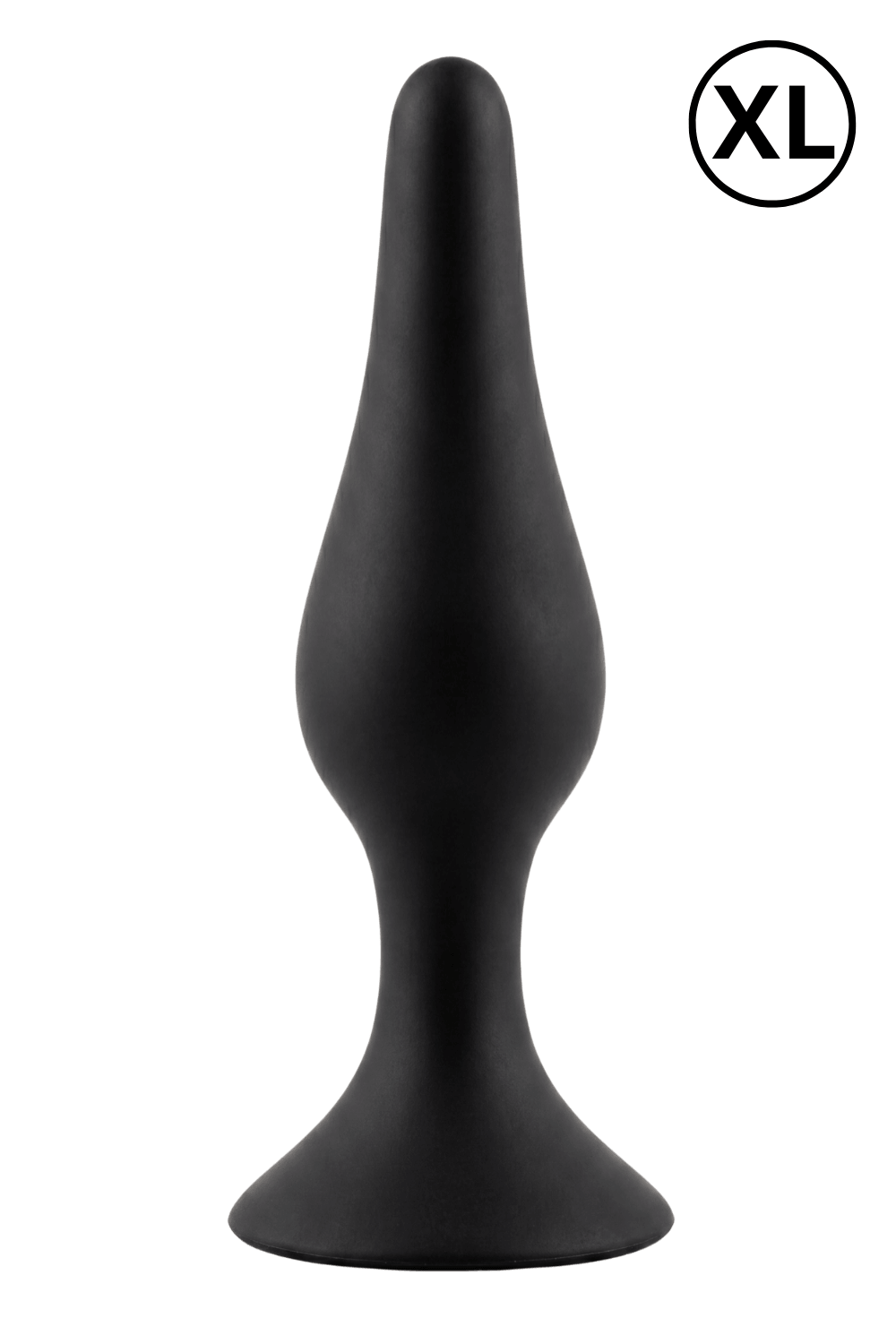 Plug Anal Noir en Silicone XL avec Ventouse Taille XL 15 cm Pocket Pleasure 1 dosette de lubrifiant