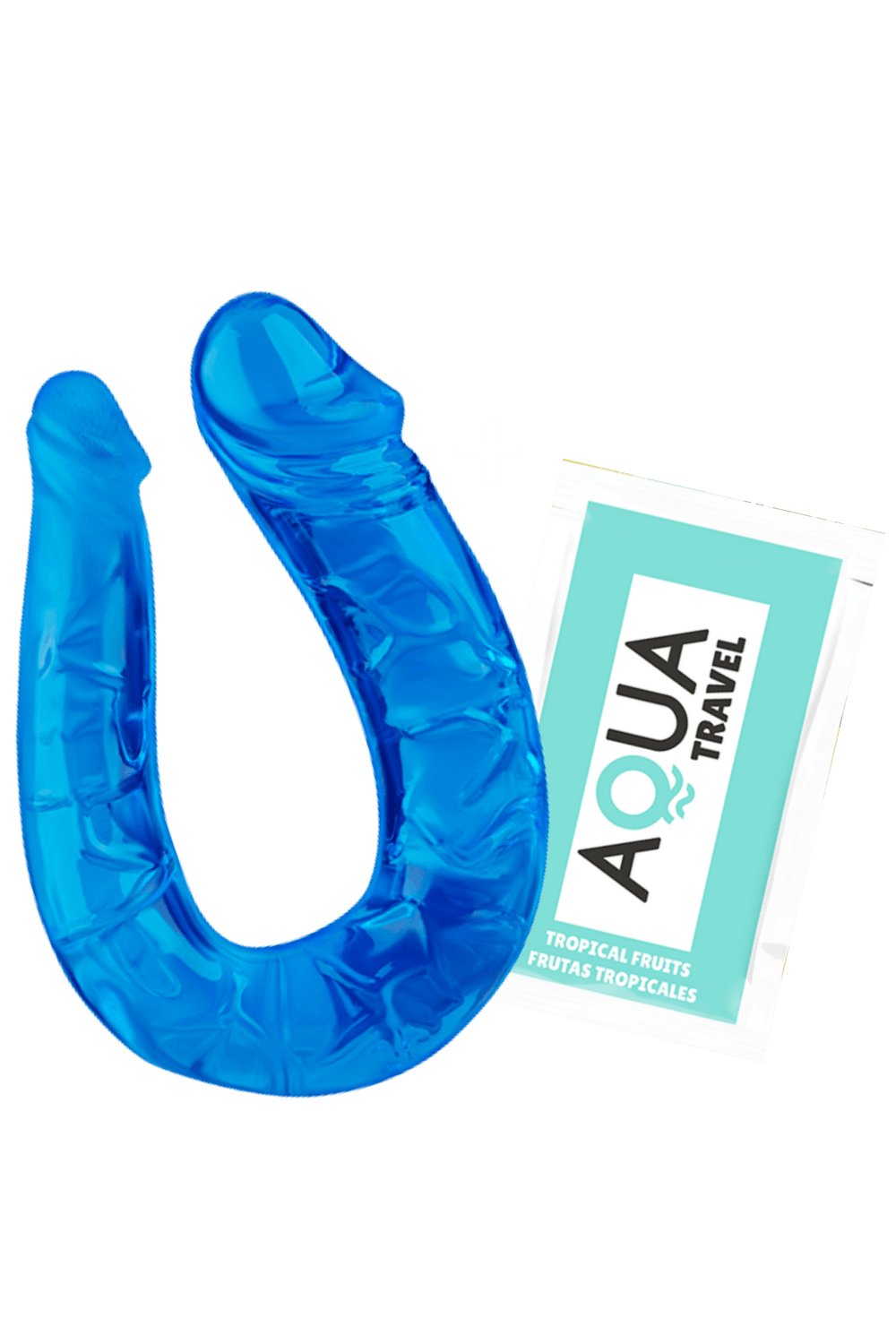 Double Dong Flexible Bleu Pocket Pleasure 1 dosette de lubrifiant – Image 4