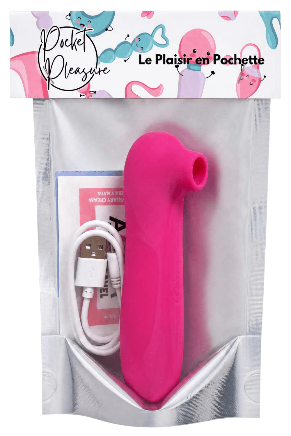 Stimulateur Clitoridien Vibrant Sans Contact Rose 1 dosette de lubrifiant — Pocket Pleasure – Image 3