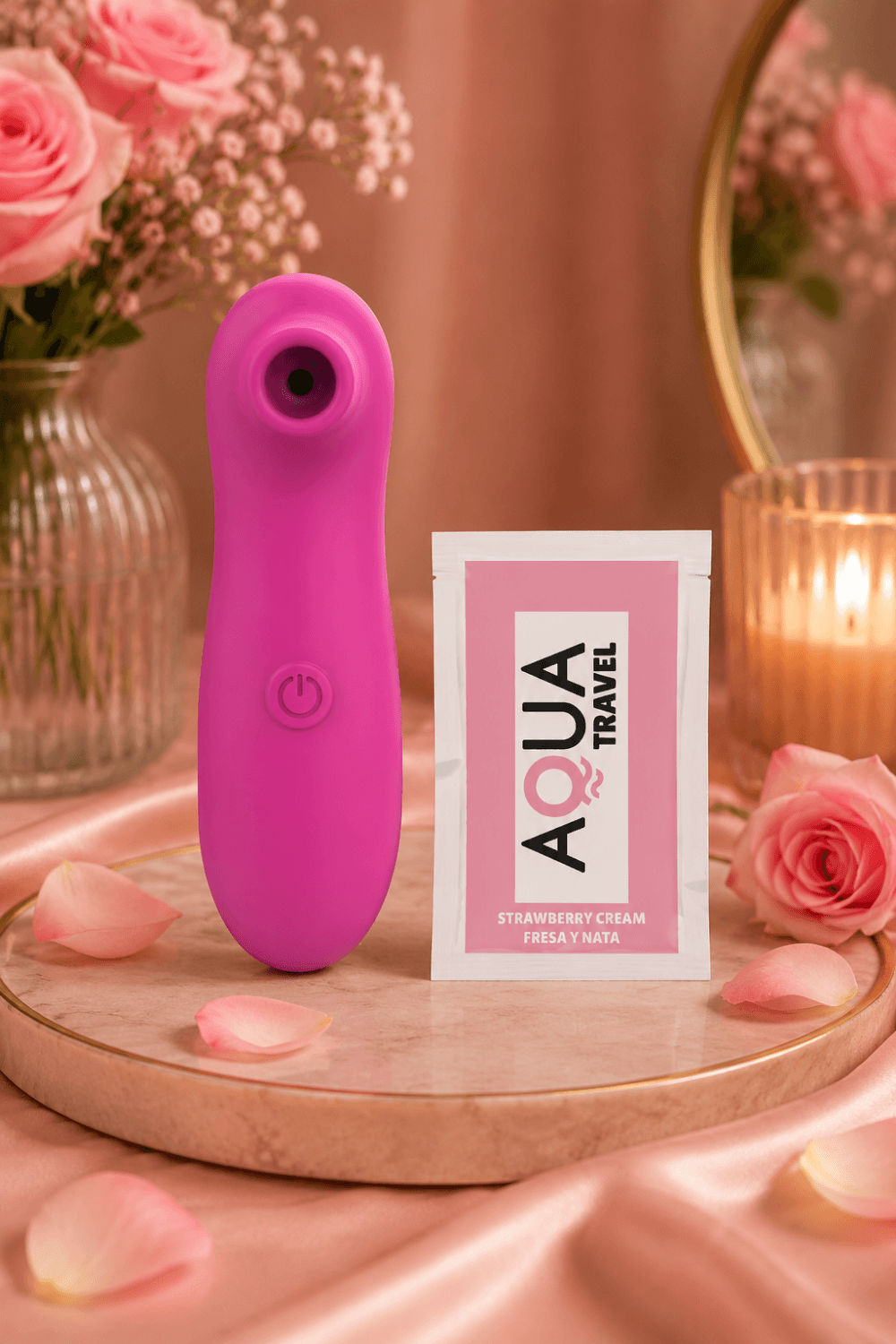 Stimulateur Clitoridien Vibrant Sans Contact Rose 1 dosette de lubrifiant — Pocket Pleasure – Image 8