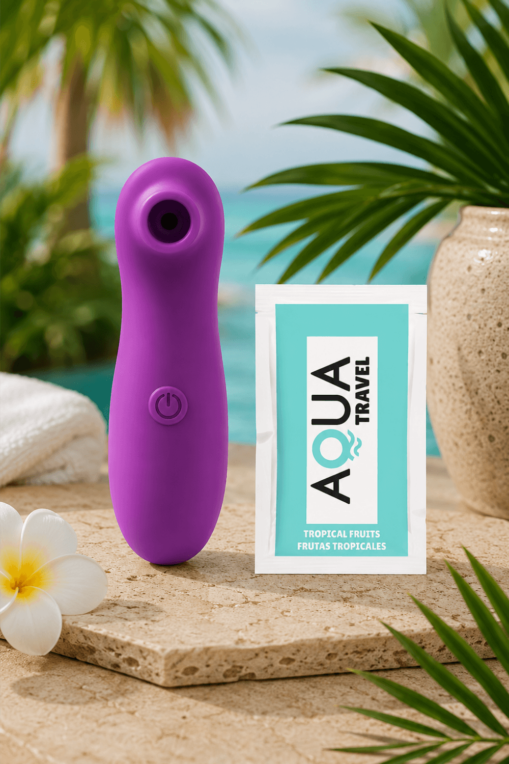 Stimulateur Clitoridien Vibrant Sans Contact Violet 1 dosette de lubrifiant — Pocket Pleasure – Image 8