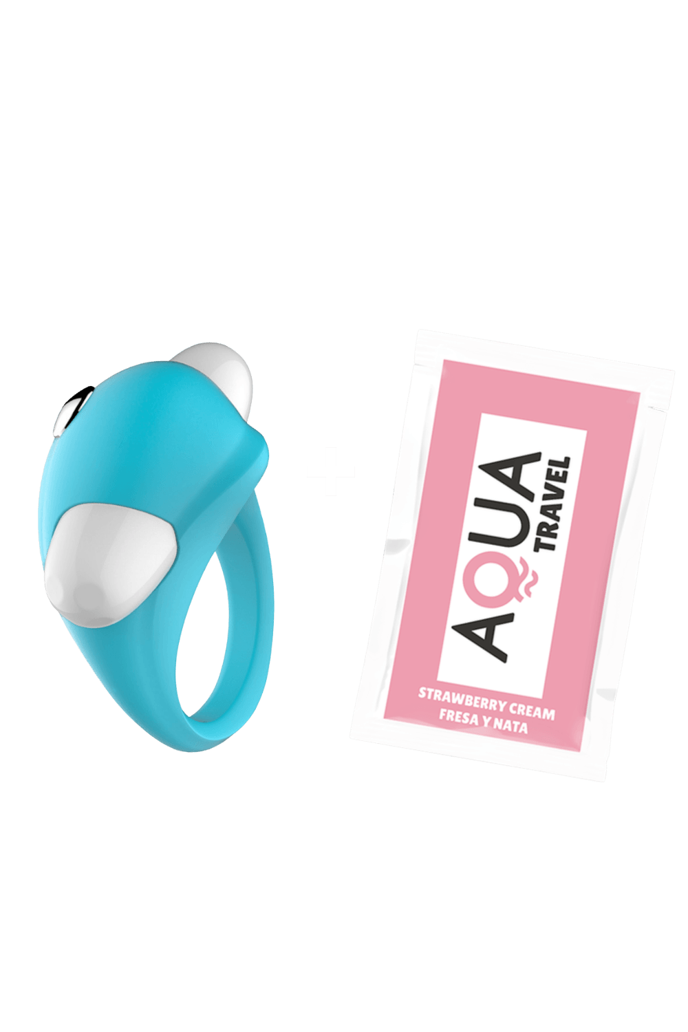 Cockring Vibrant Dauphin Bleu 1 dosette de lubrifiant — Pocket Pleasure – Image 4