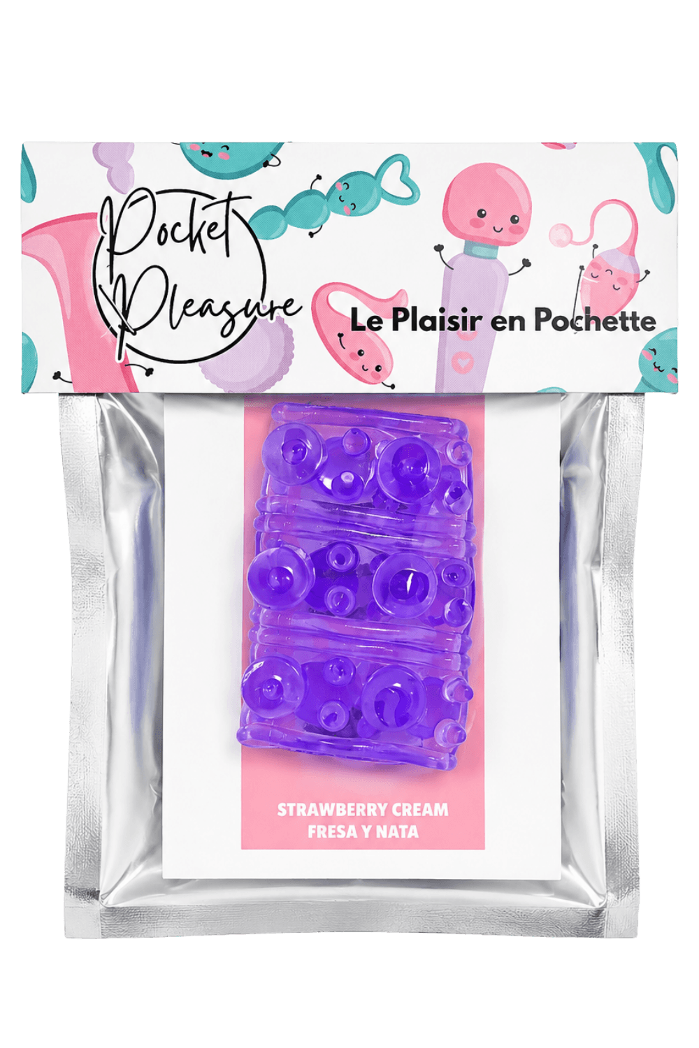 Gaine Pénienne Picots Violette 1 dosette lubrifiant — Pocket Pleasure – Image 3
