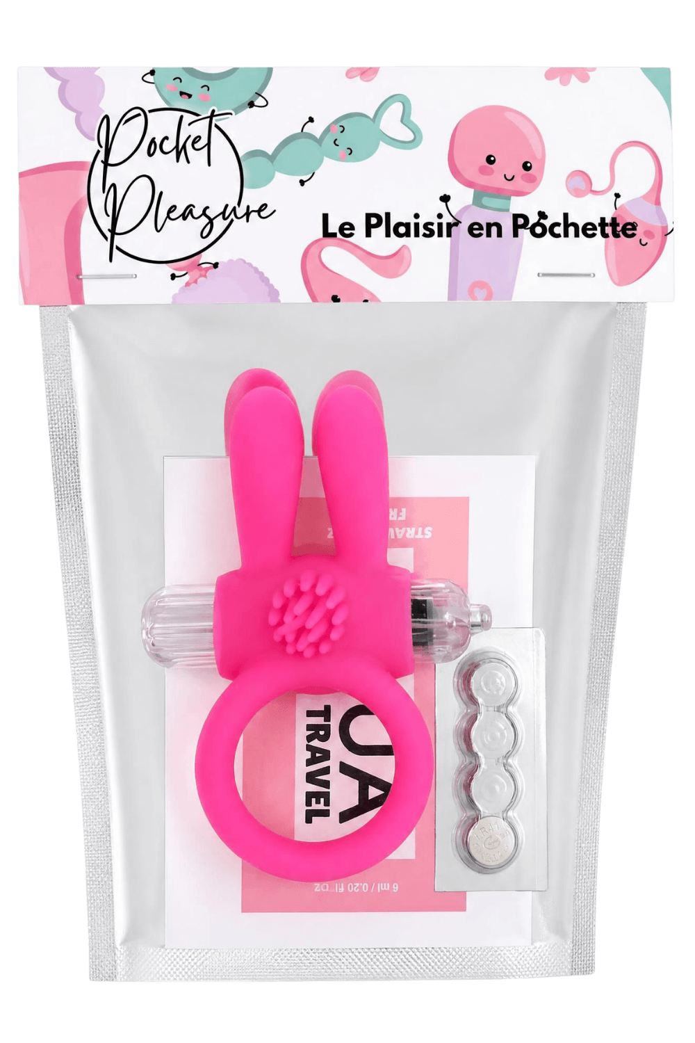 Anneau Vibrant Rabbit Rose Silicone 1 dosette de lubrifiant — Pocket Pleasure