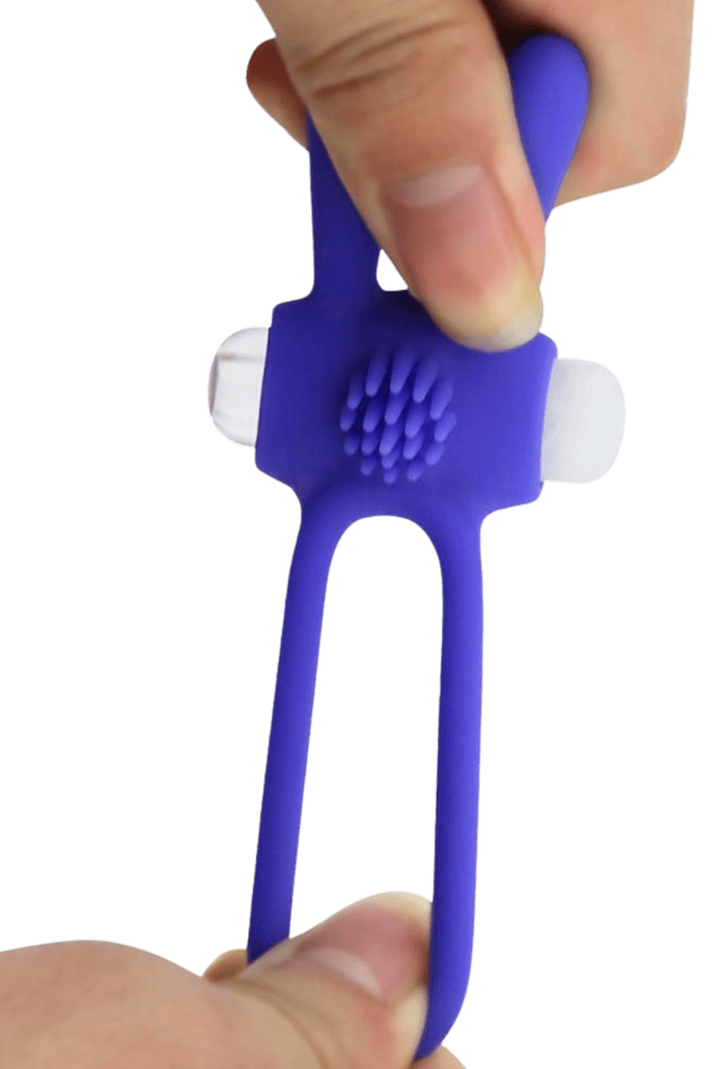 Anneau Vibrant Rabbit Bleu Silicone 1 dosette de lubrifiant — Pocket Pleasure