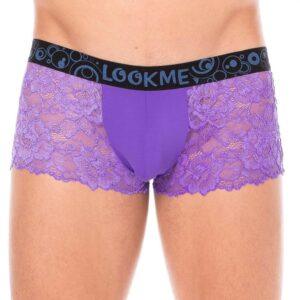 Boxer violet en dentelle délicate