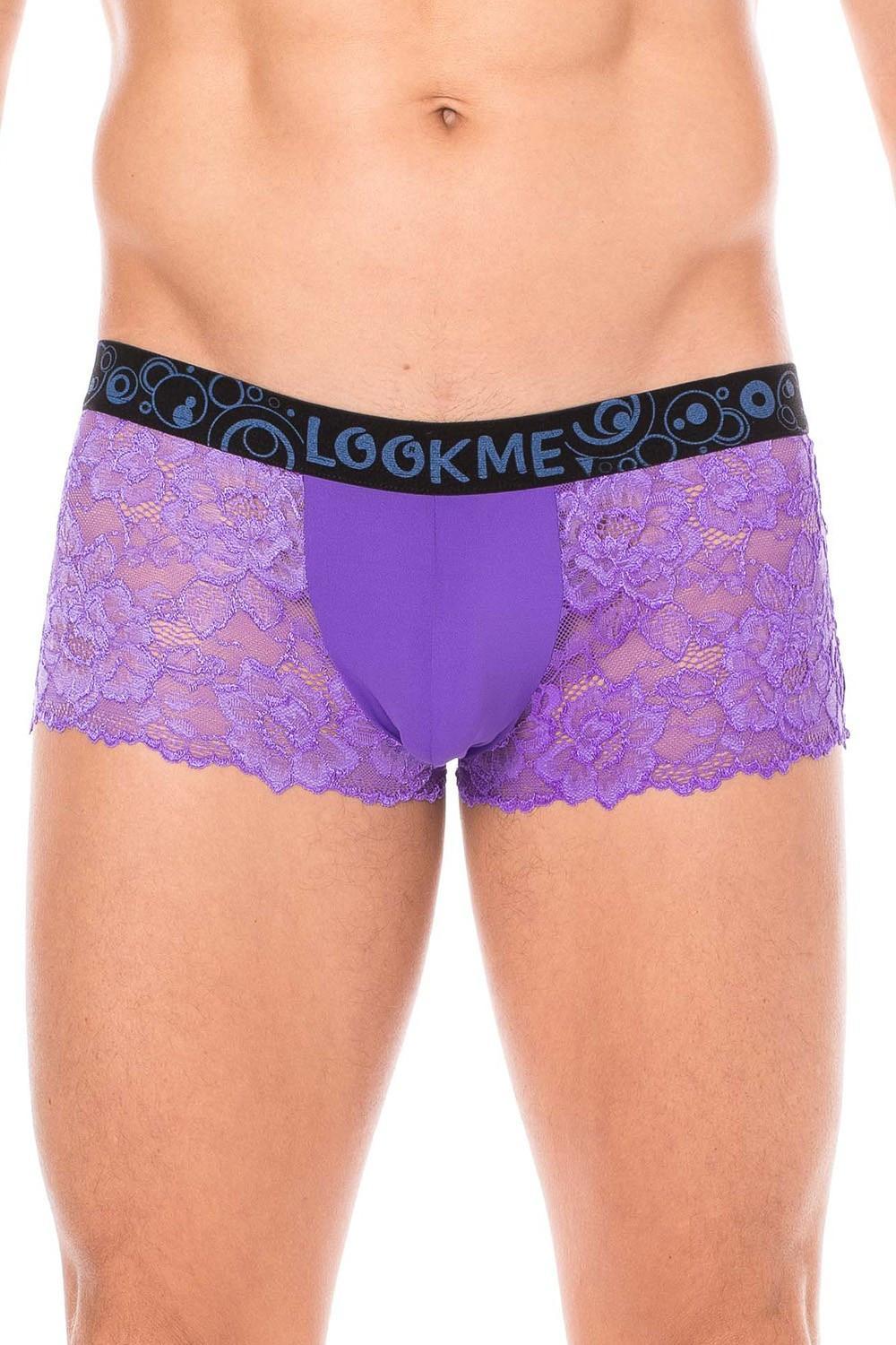 Boxer violet en dentelle délicate