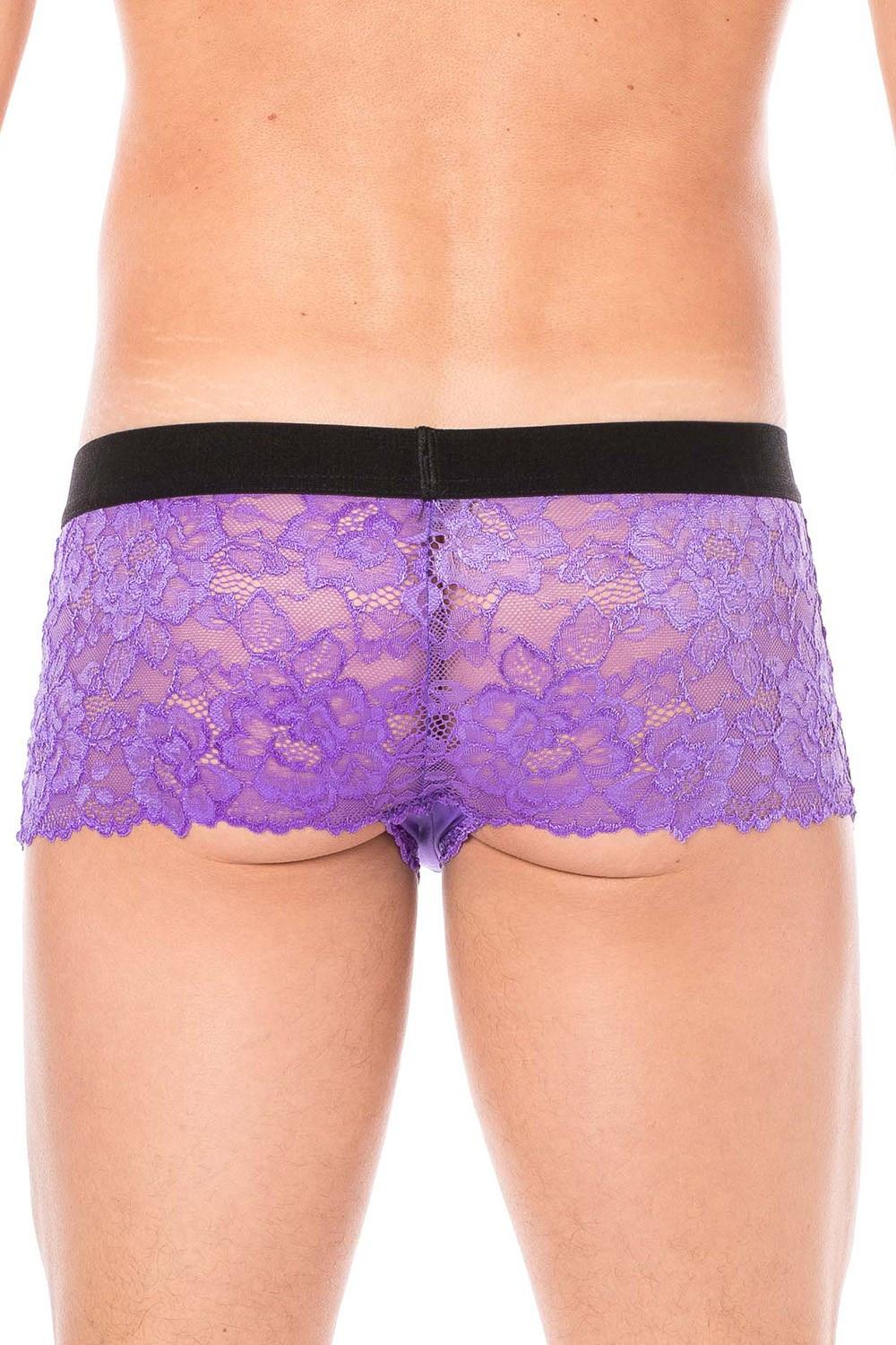 Boxer violet en dentelle délicate – Image 3