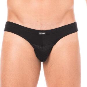Slip noir rayé opaque et transparent