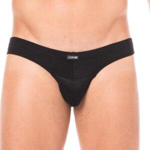 Slip noir rayé opaque et transparent