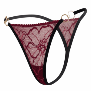 String bordeaux avec anneaux détachables