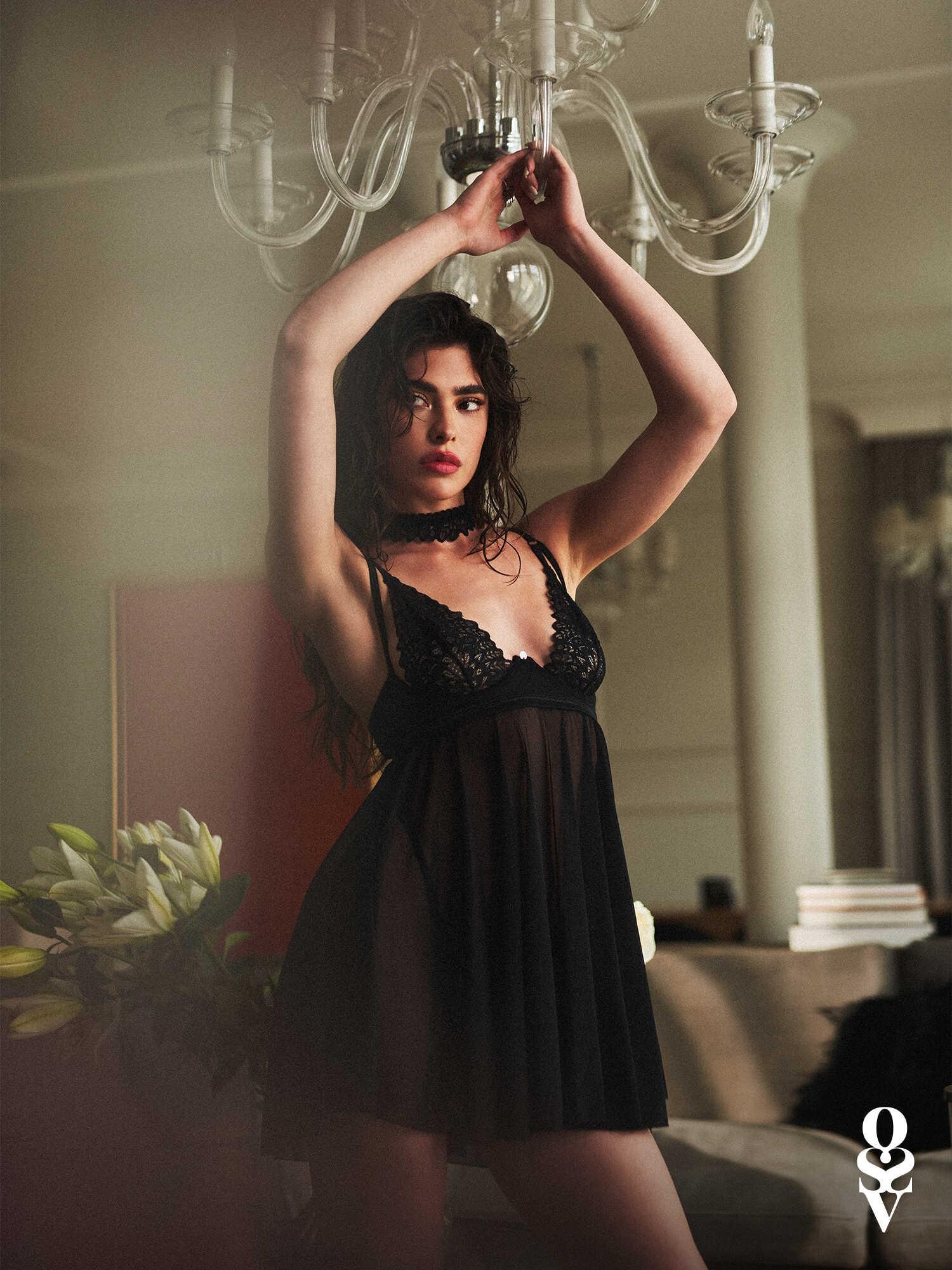 Donarella babydoll et String - Noire - NP – Image 5