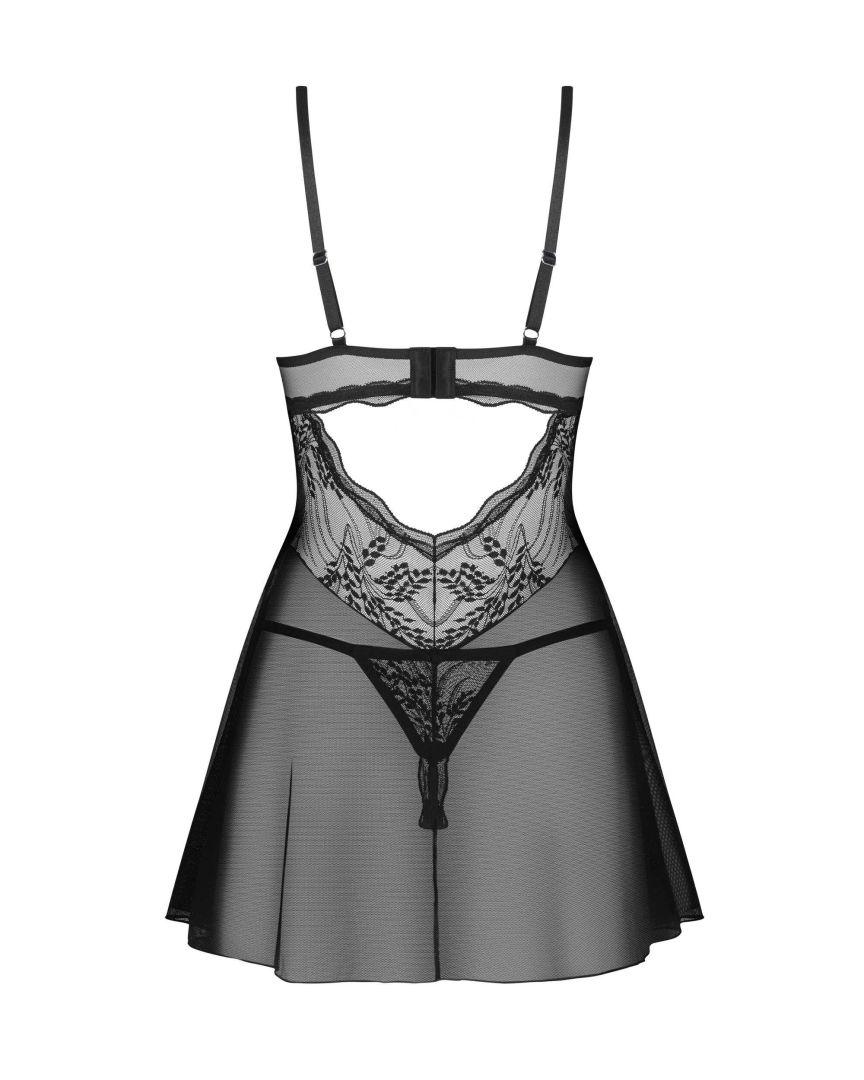 Perisia babydoll et string - Noirs – Image 5