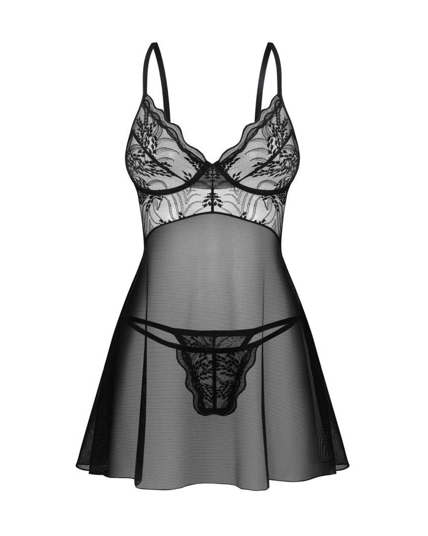 Perisia babydoll et string - Noirs – Image 4