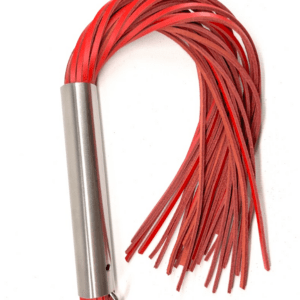 Martinet homme rouge manche métal lanières en cuir DOUX