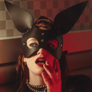 Masque Oreilles Lapin Noir et Gold