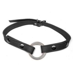 Baillon Anneau cuir noir