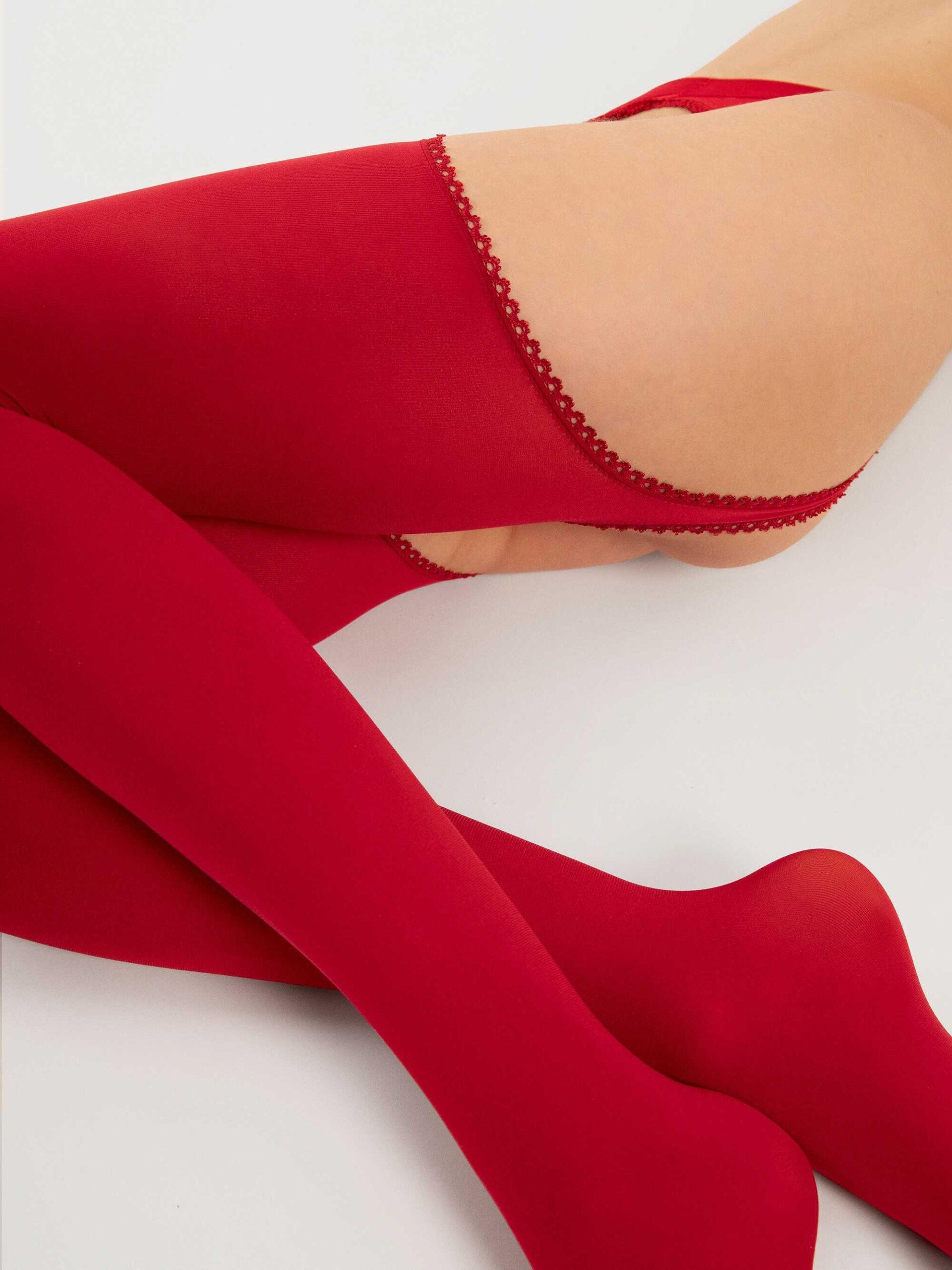 Diavola Bas jarretelles 60 DEN – Rouge