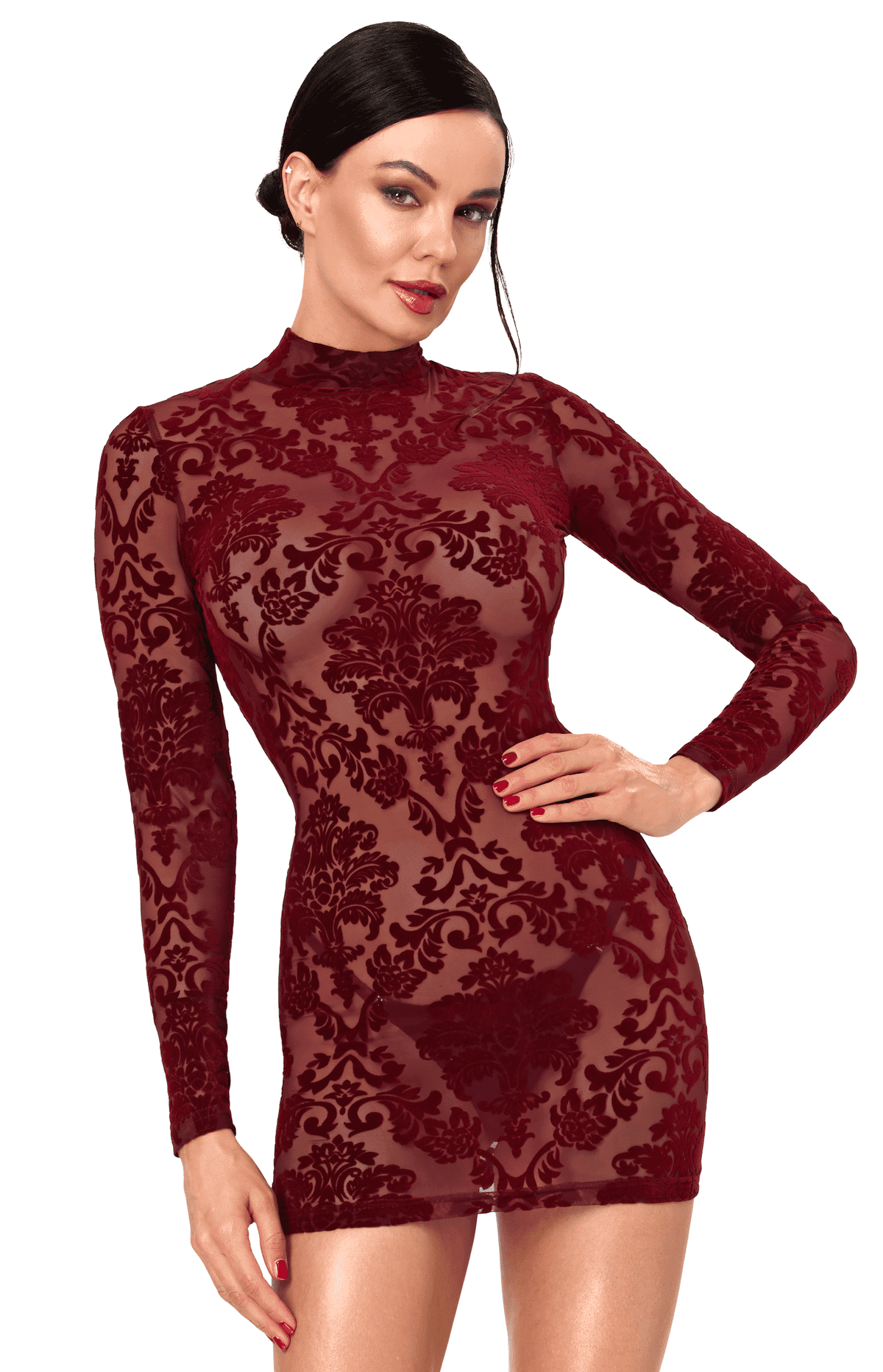 F423 Masquerade Robe courte dos nu