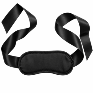 Bandeau satiné noir à nouer – Dreamy Fetish